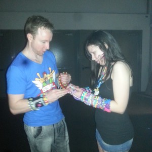 Me & S3RL at Florida Metrocon (Me Putting The Jodie Kandi I Made On His Arm)